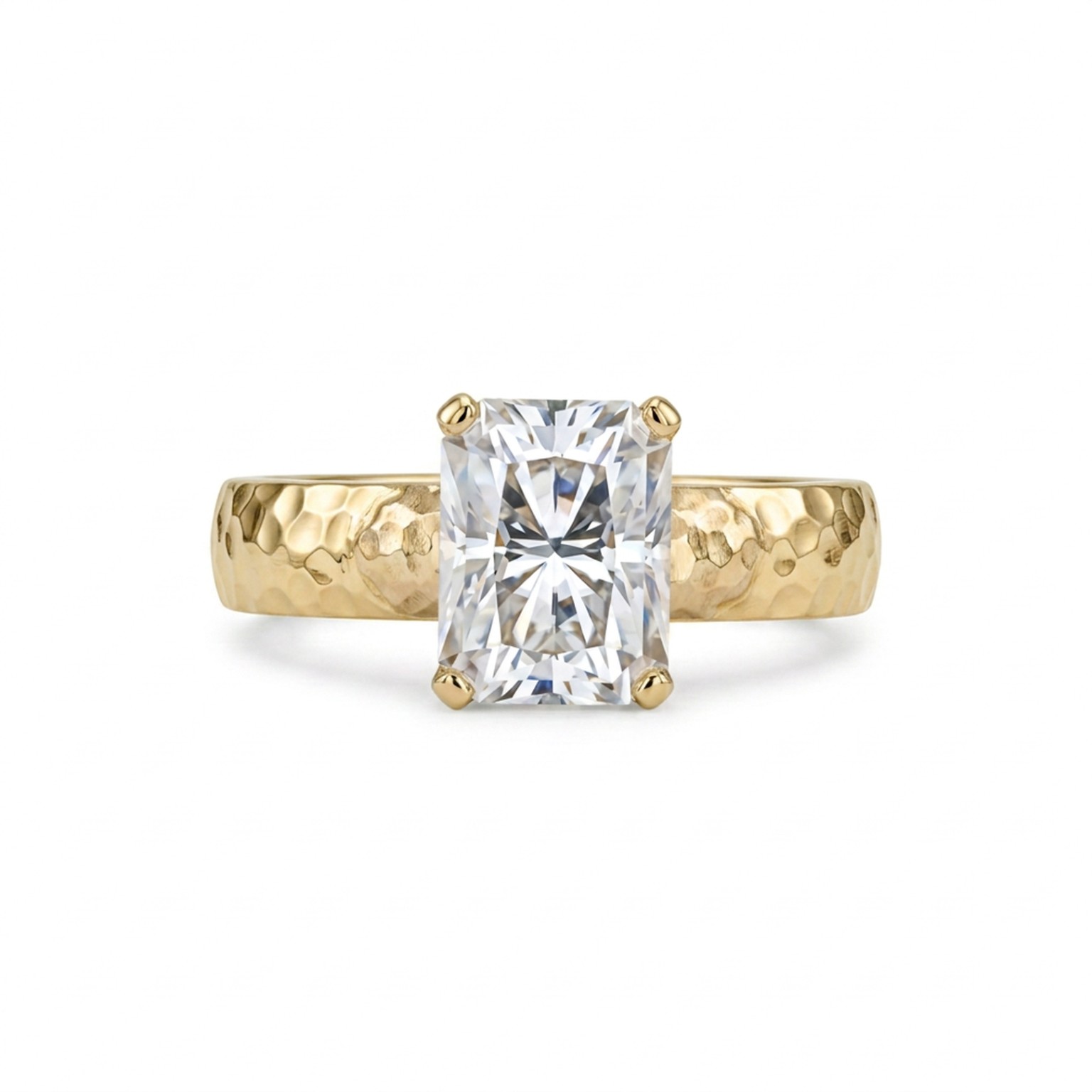 Radiant-cut diamond ring