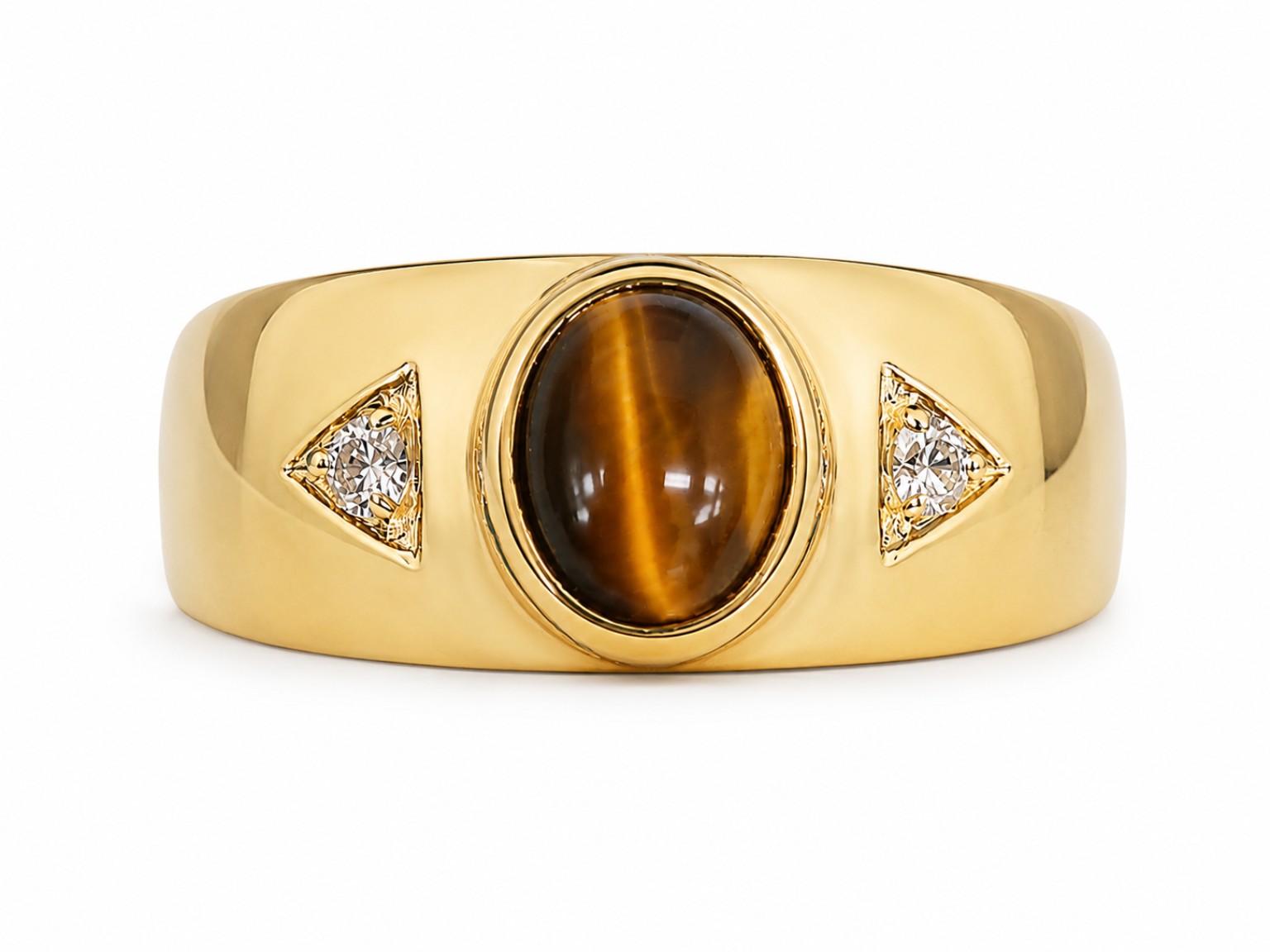 Tiger's-eye men's ring