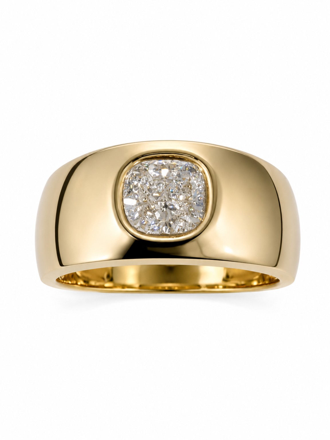 Men's cushion diamond ring